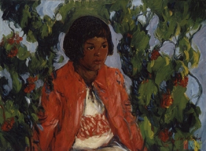 Possibly John Wesley Hardrick's most famous painting, "Little Brown Girl" was executed in 1927 and presented to the Herron Institute of Art two years later.