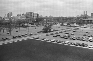 In April, 1980 the home at 725 West vermont Street sat in the center of this picture of the IUPUI campus. 311 Bright Street stood just to its south at the right side of the image (click for larger image).